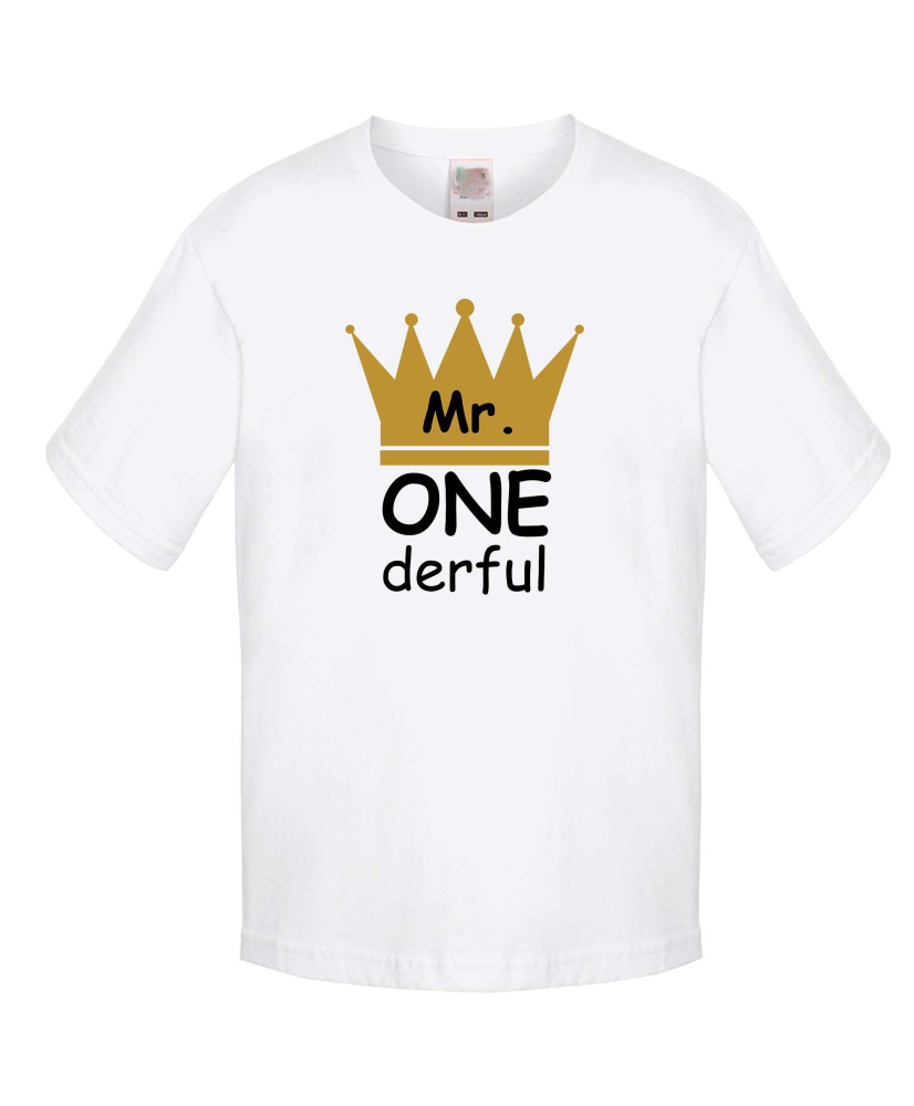 Детска тениска Рожден ден Mr ONE derful Детска тениска Рожден ден Mr ONE derful
