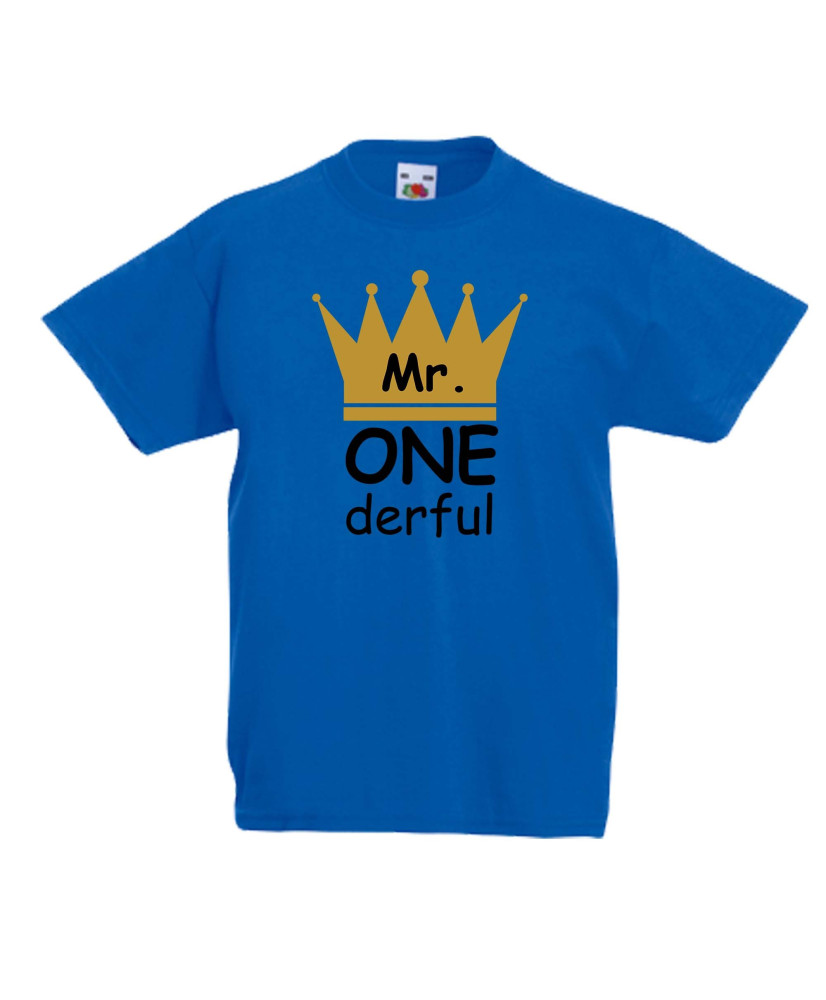 Детска тениска Рожден ден Mr ONE derful Детска тениска Рожден ден Mr ONE derful