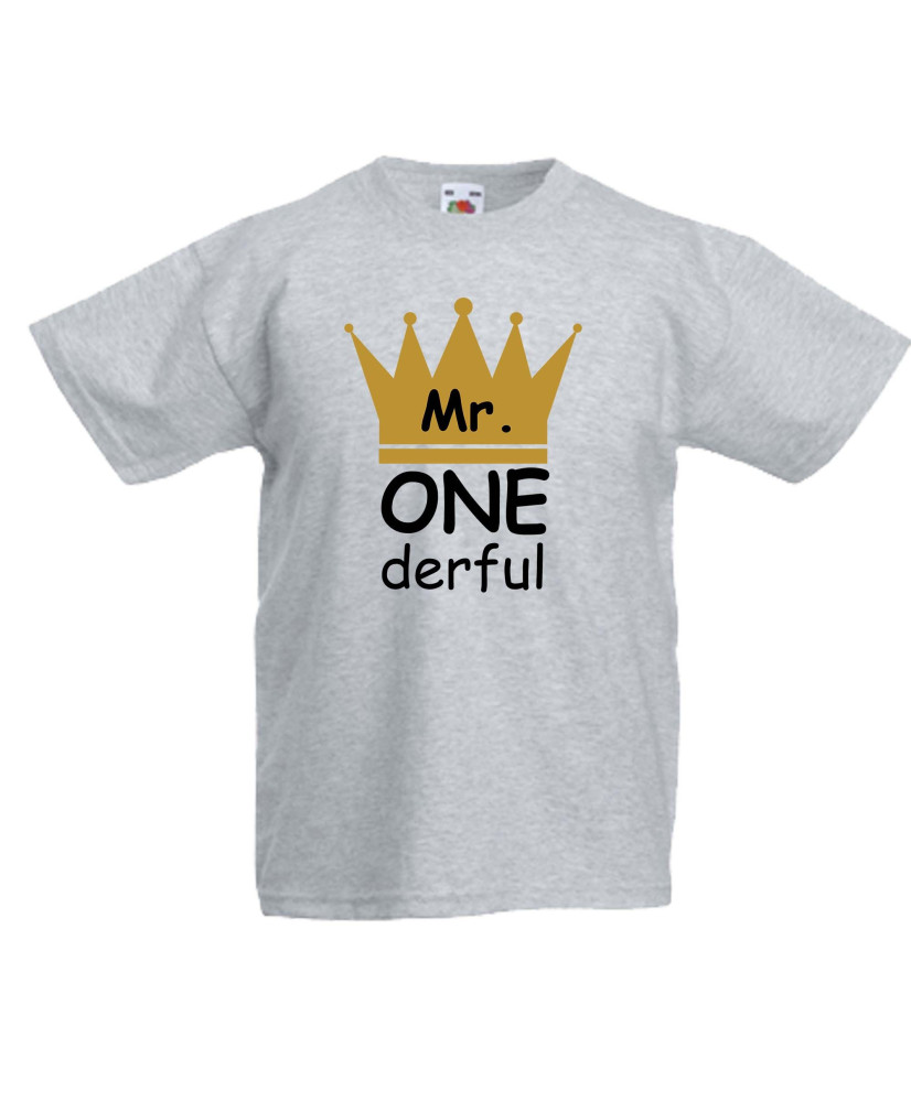 Детска тениска Рожден ден Mr ONE derful Детска тениска Рожден ден Mr ONE derful