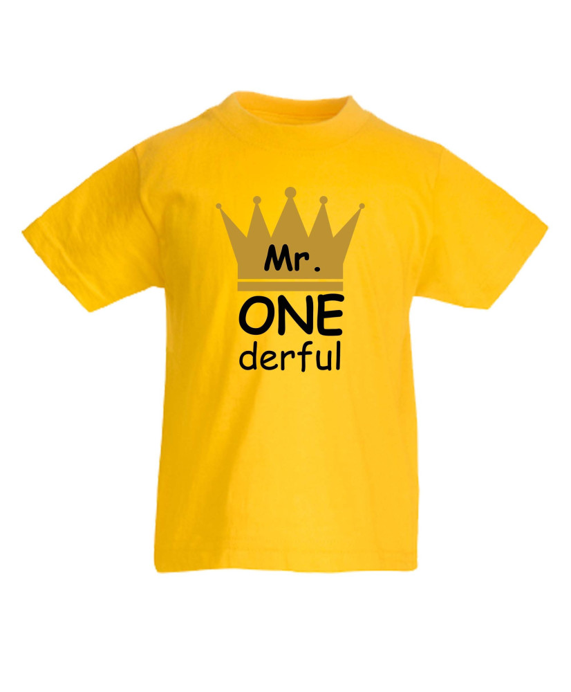 Детска тениска Рожден ден Mr ONE derful Детска тениска Рожден ден Mr ONE derful
