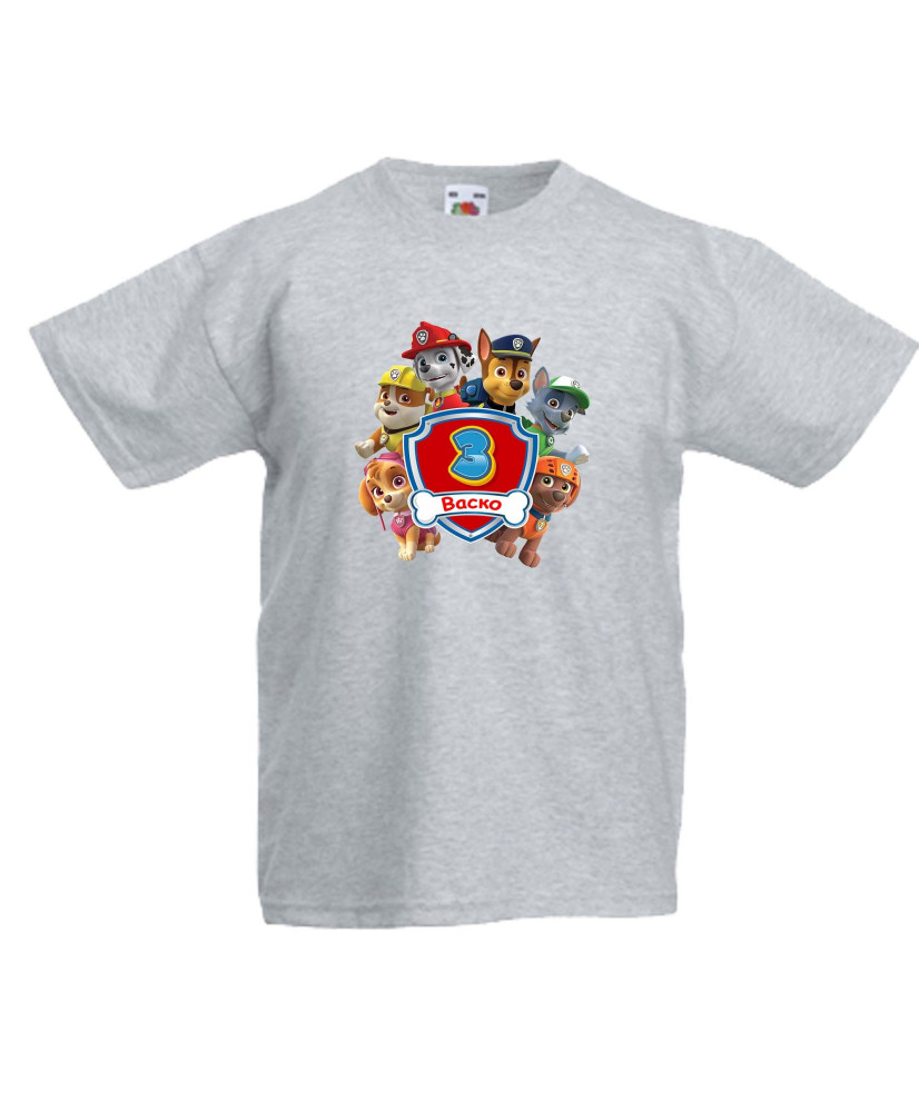 Детска тениска Paw Patrol + име Детска тениска Paw Patrol + име