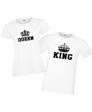 Комплект тениски за влюбени King Queen