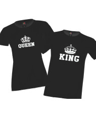 Комплект тениски за влюбени King Queen