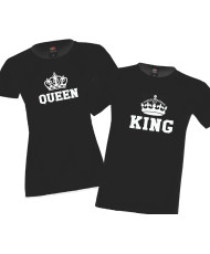 Комплект тениски за влюбени King Queen