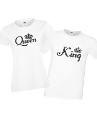 Комплект тениски за влюбени King Queen 2