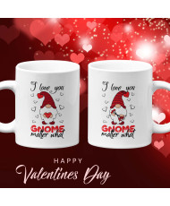 Комплект чаши за влюбени I love you gnome matter what Свети Валентин