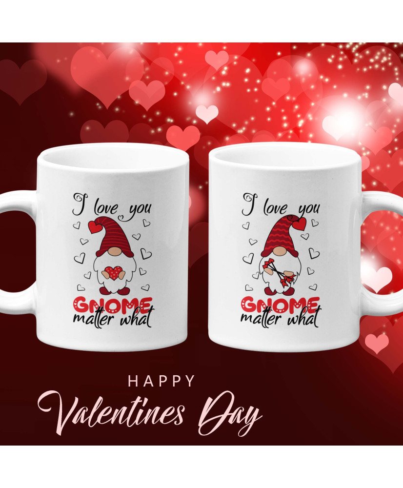 Комплект чаши за влюбени I love you gnome matter what Свети Валентин Комплект чаши за влюбени I love you gnome matter what Свети Валентин