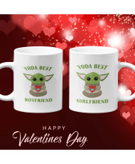 Комплект чаши за влюбени Baby Yoda best girlfriend boyfriend Свети Валентин