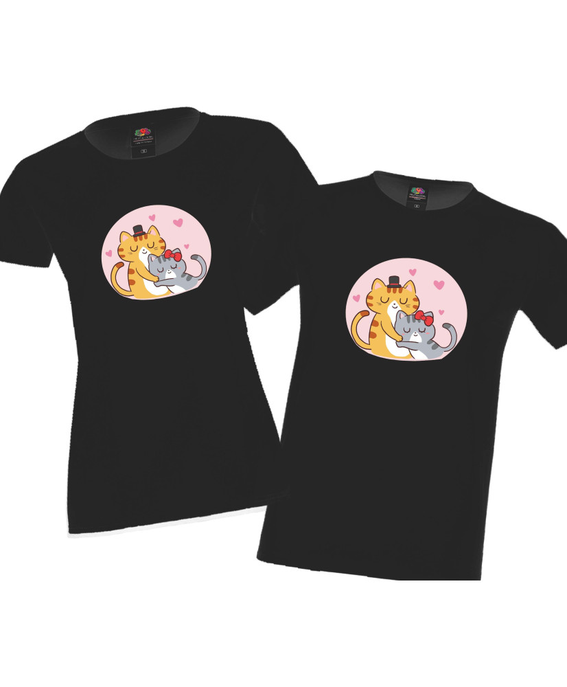 Влюбени котки Комплект тениски за влюбени