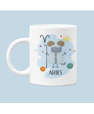 Чаша с Котка Зодиа Овен Aries Cat Zodiac