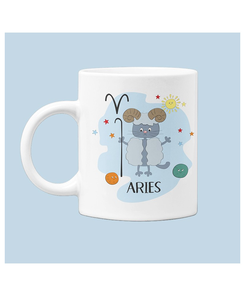 Чаша с Котка Зодиа Овен Aries Cat Zodiac Чаша с Котка Зодиа Овен Aries Cat Zodiac