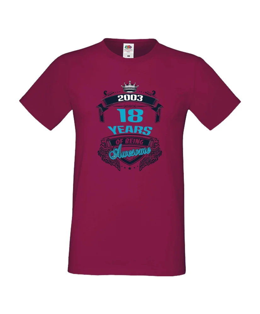 Мъжка тениска 18 years of being awesome Мъжка тениска 18 years of being awesome