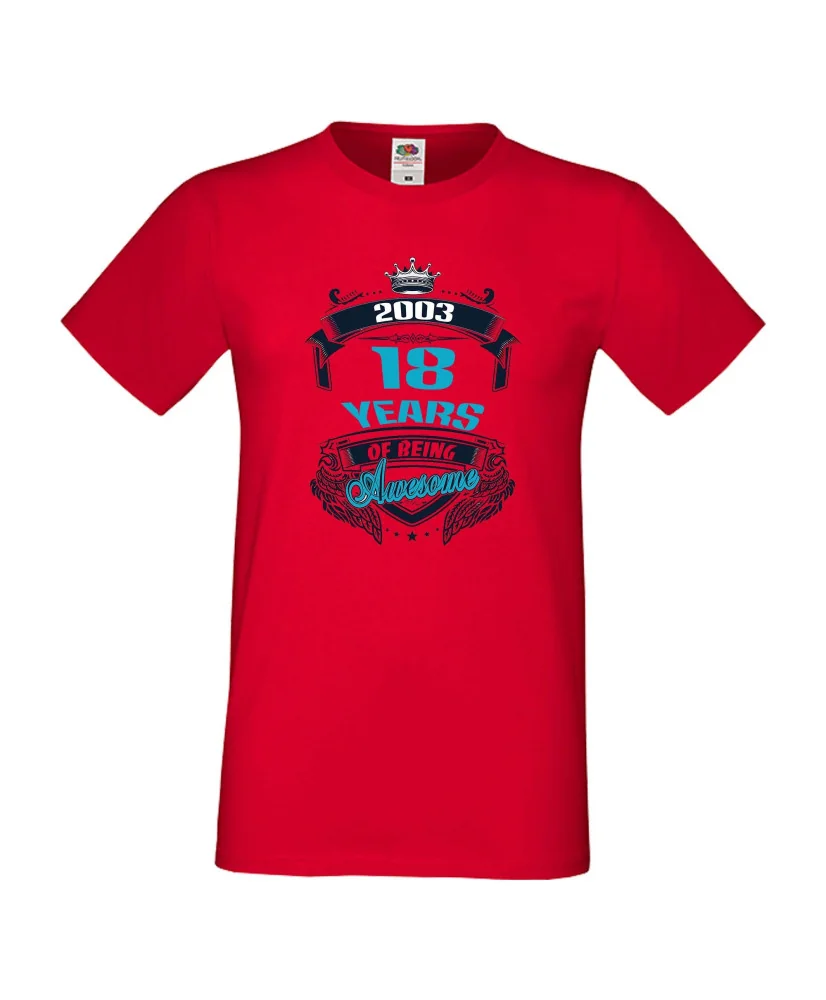 Мъжка тениска 18 years of being awesome Мъжка тениска 18 years of being awesome