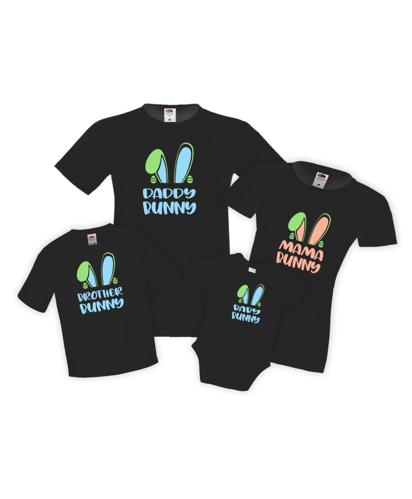 Семеен комплект тениски Великден Bunny Ears Mommy Daddy Brother Sister Baby Семеен комплект тениски Великден Bunny Ears Mommy Daddy Brother Sister Baby