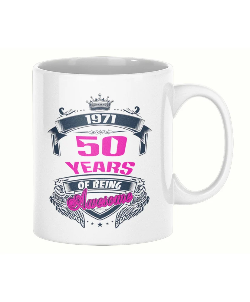 Чаша 50 years of being awesome 1971 PINK MUG
