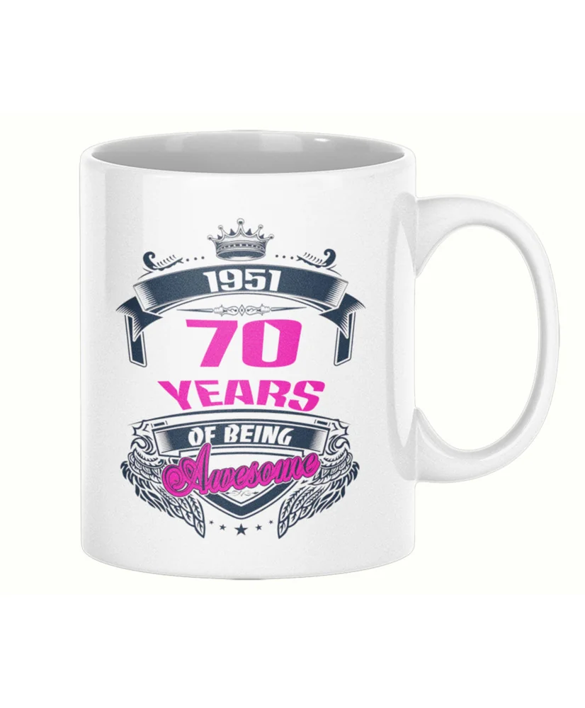 Чаша 70 years of being awesome 1951 PINK MUG