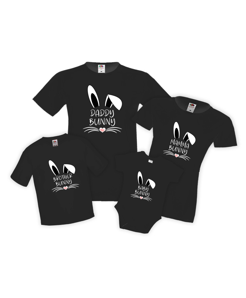 Семеен комплект тениски Великден Bunny Face Mommy Daddy Brother Sister Baby Семеен комплект тениски Великден Bunny Face Mommy Daddy Brother Sister Baby