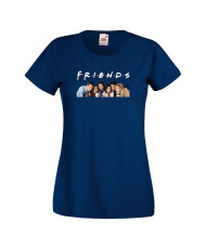 Дамска тениска Приятели Friends Сериал Снимка актьори