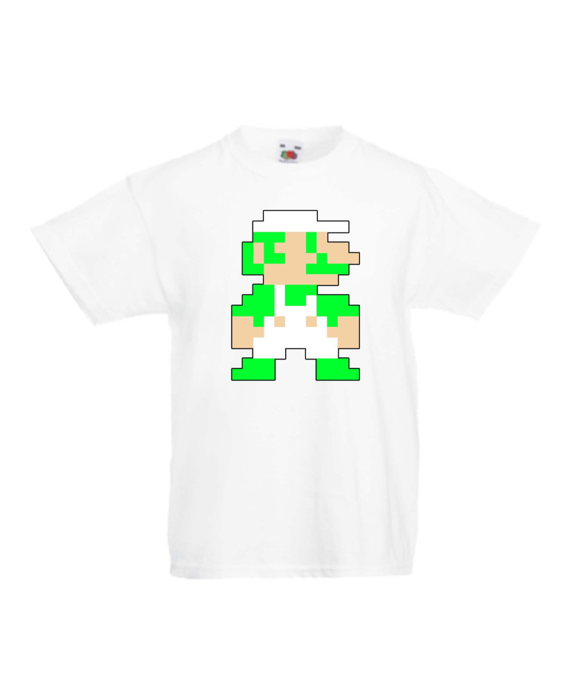 Детска тениска Луиджи Luigi 8-bit Супер Марио Super Mario Детска тениска Луиджи Luigi 8-bit Супер Марио Super Mario