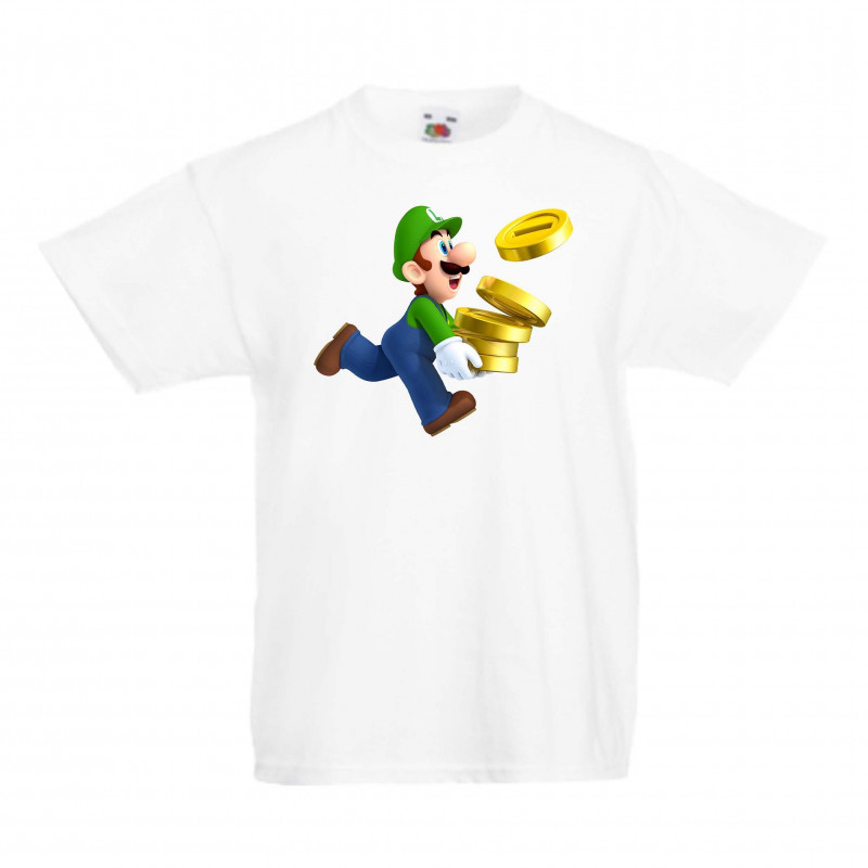 Детска тениска Супер Марио Luigi Coins Детска тениска Супер Марио Luigi Coins