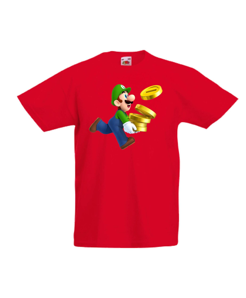 Детска тениска Супер Марио Luigi Coins