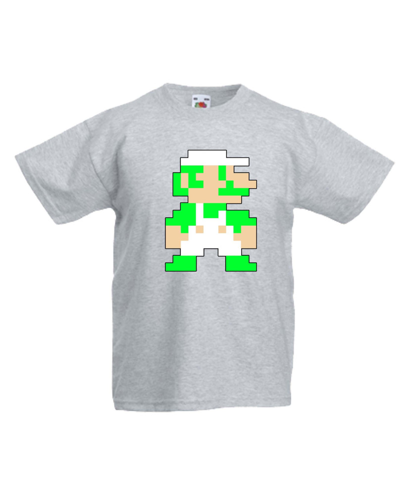 Детска тениска Луиджи Luigi 8-bit Супер Марио Super Mario