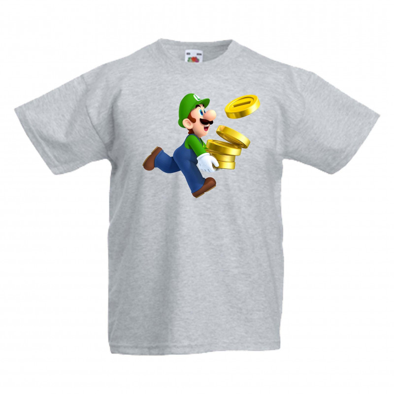 Детска тениска Супер Марио Luigi Coins Детска тениска Супер Марио Luigi Coins