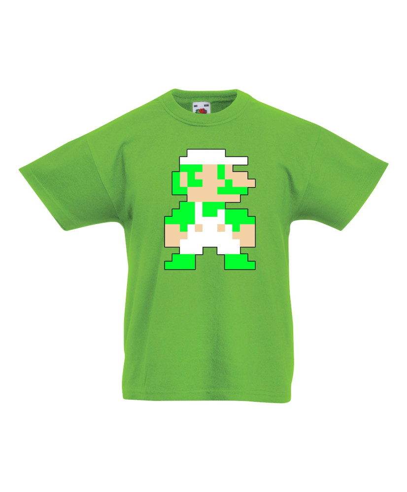 Детска тениска Луиджи Luigi 8-bit Супер Марио Super Mario
