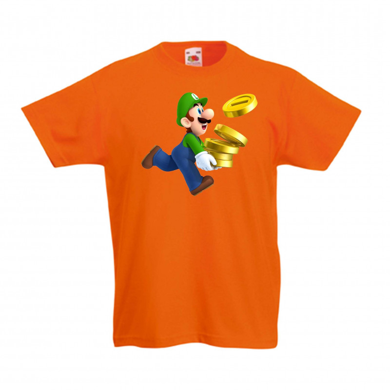 Детска тениска Супер Марио Luigi Coins Детска тениска Супер Марио Luigi Coins