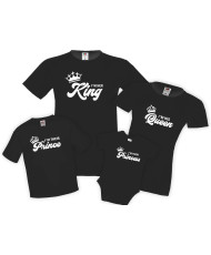 Семеен комплект тениски I am his her their King Queen prince princess Mommy Daddy Brother Sister Baby
