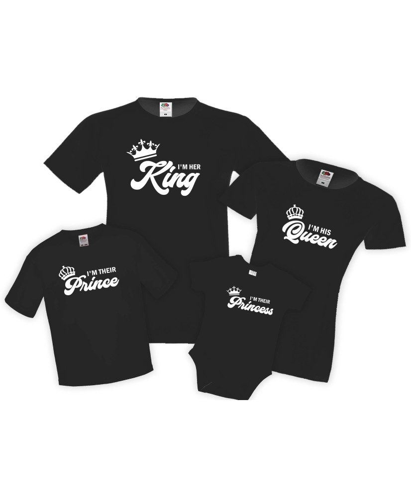 Семеен комплект тениски I am his her their King Queen prince princess Mommy Daddy Brother Sister Baby Семеен комплект тениски I am his her their King Queen prince princess Mommy Daddy Brother Sister Baby
