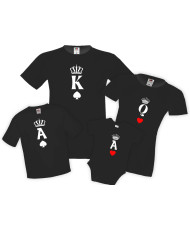 Семеен комплект тениски King Queen Ace Mommy Daddy Brother Sister Baby