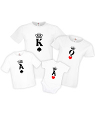 Семеен комплект тениски King Queen Ace Mommy Daddy Brother Sister Baby