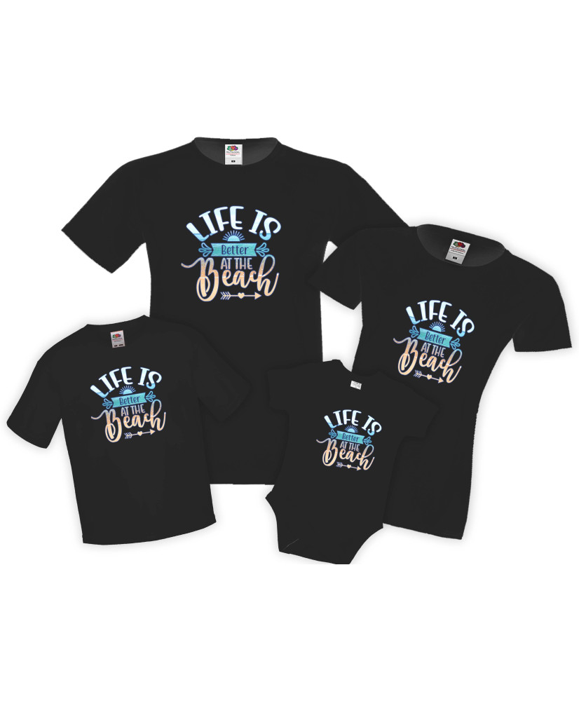Семеен комплект тениски Life is better at the beach Mommy Daddy Brother Sister Baby Семеен комплект тениски Life is better at the beach Mommy Daddy Brother Sister Baby