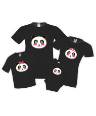 Семеен комплект тениски Panda Head Family Mommy Daddy Brother Sister Baby
