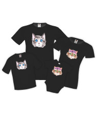 Семеен комплект тениски Watercolor Cats 1 Mommy Daddy Brother Sister Baby