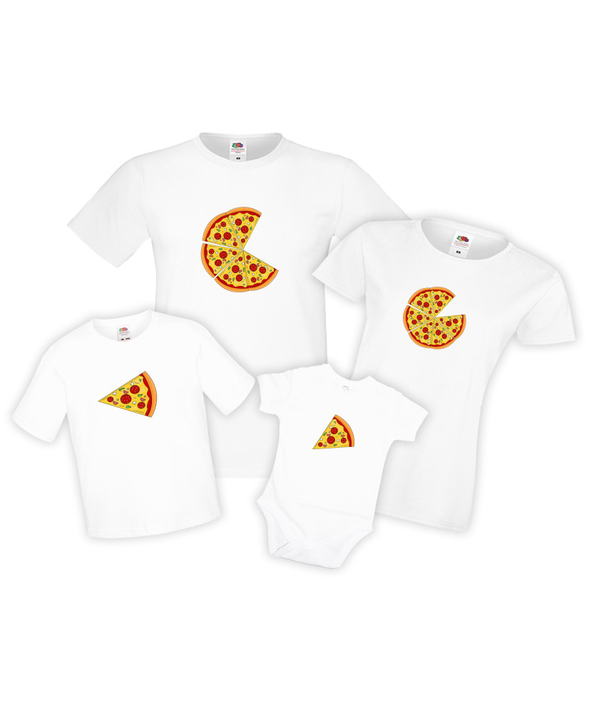 Семеен комплект тениски Pizza Slices Family