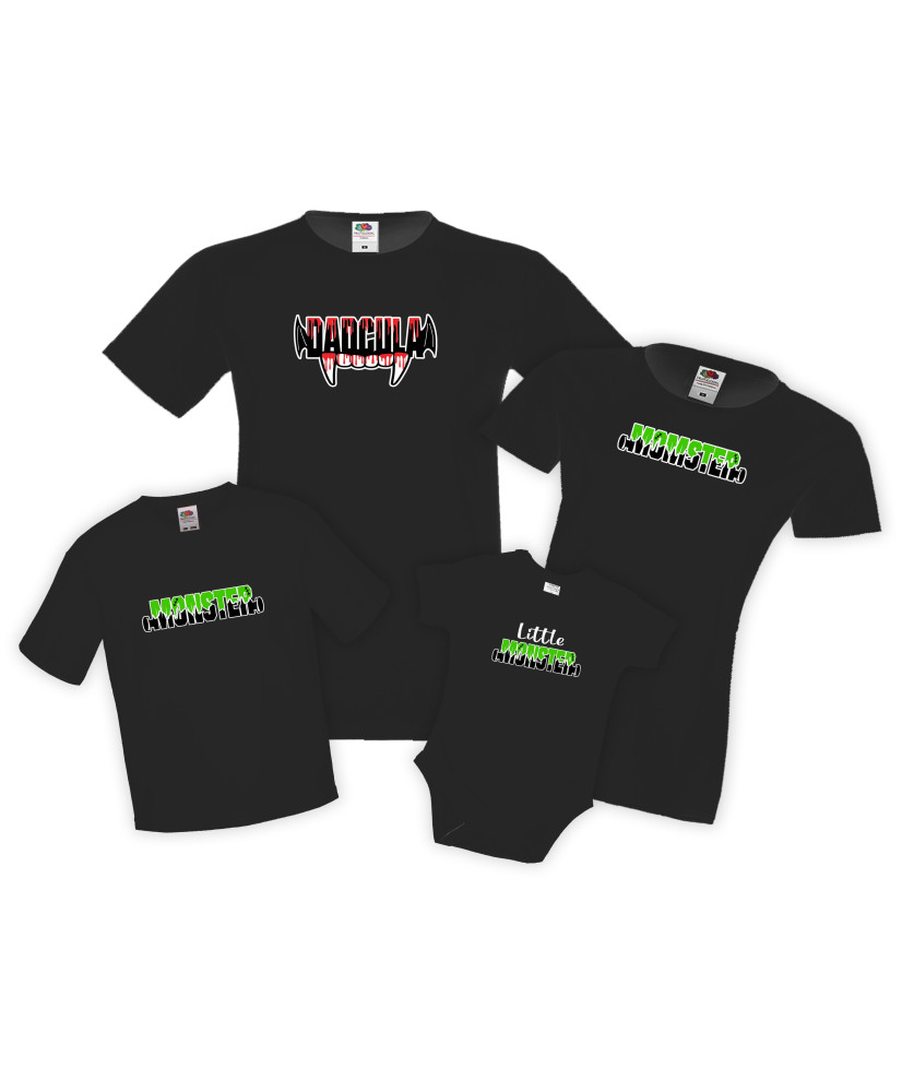 Семеен комплект тениски Хелоуин Momster Dadcula Little Monster