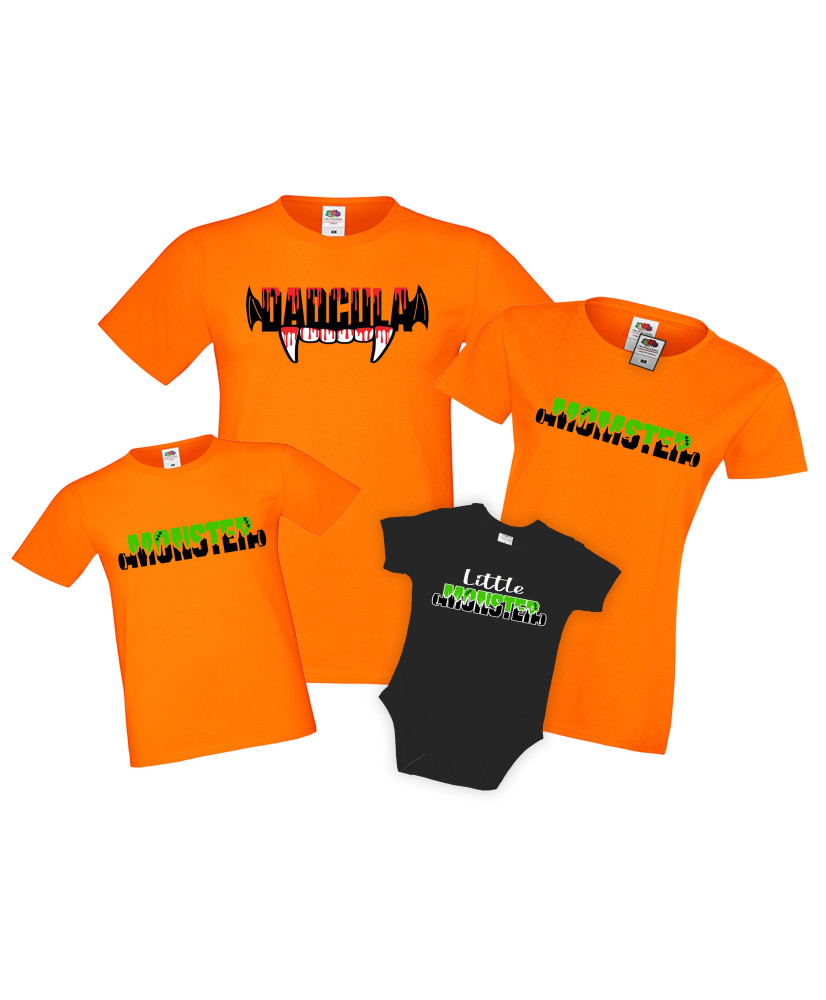 Семеен комплект тениски Хелоуин Momster Dadcula Little Monster