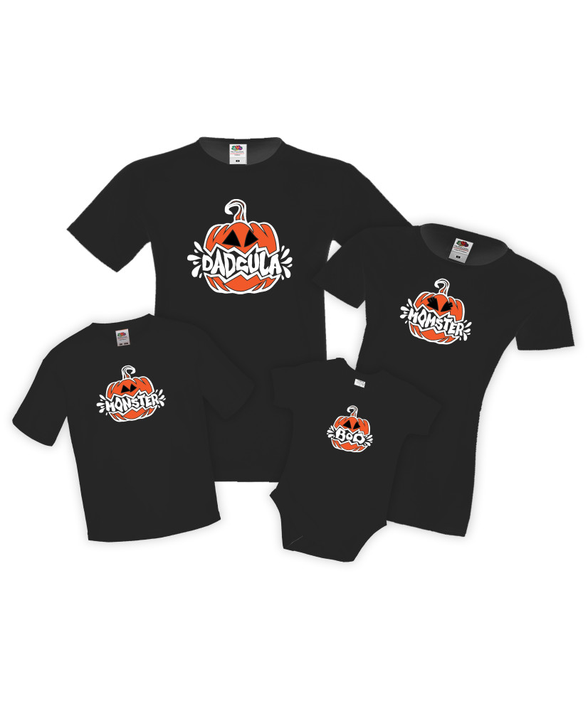 Семеен комплект тениски Хелоуин Pumpkin Momster Dadcula Monster Boo