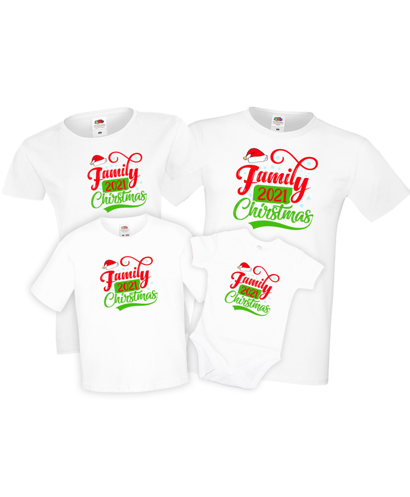 Семеен Коледен комплект тениски Family Christmas 2021 Семеен Коледен комплект тениски Family Christmas 2021