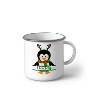 Персонализирано Коледно Емайлирано канче с Пингвини и име