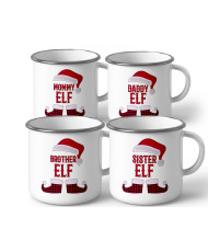 Персонализирано Коледно Метално Емайлирано канче Elf