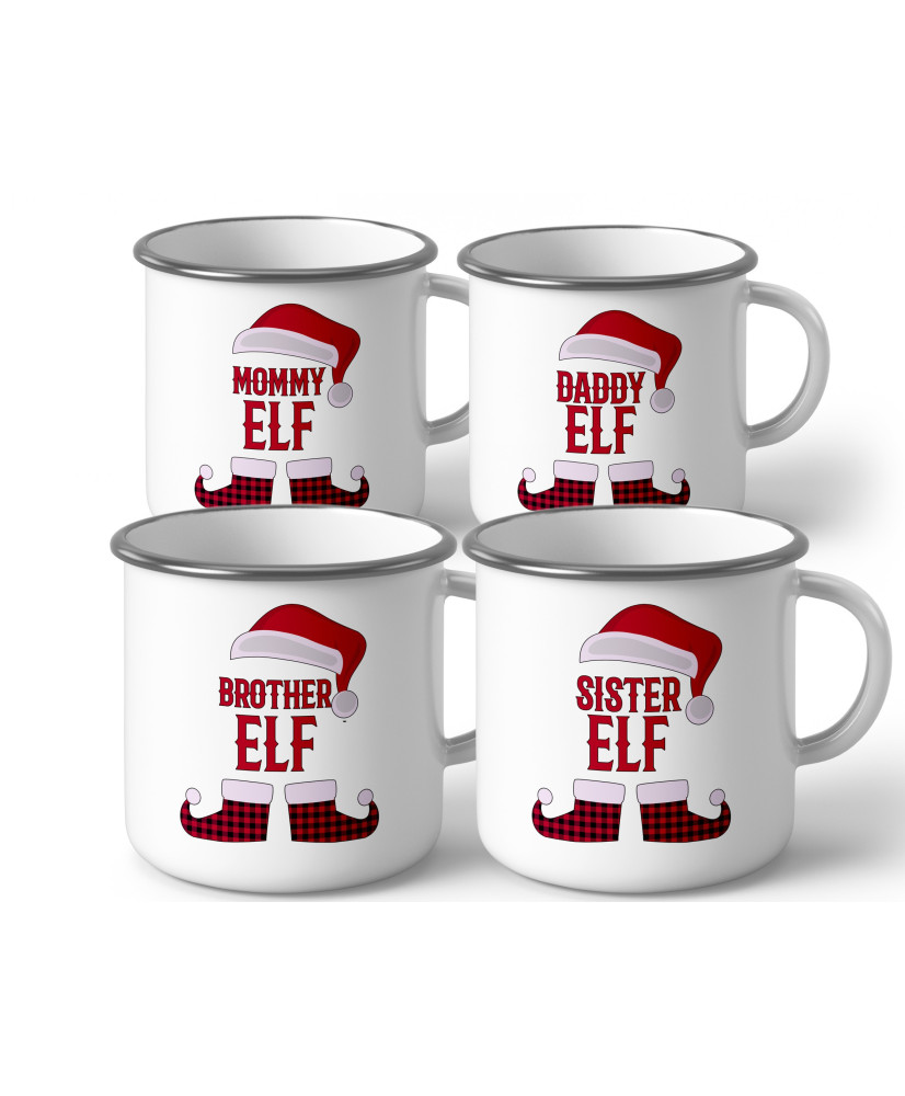 Персонализирано Коледно Метално Емайлирано канче Elf Персонализирано Коледно Метално Емайлирано канче Elf