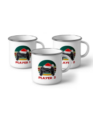Персонализирано Емайлирано Коледно канче за Геймъри Player 1 Player 2