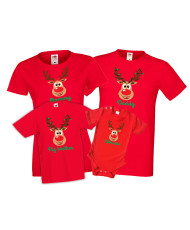 Персонализиран Коледен комплект тениски Коледна тенискаЕлени Mommy Daddy Sister Brother