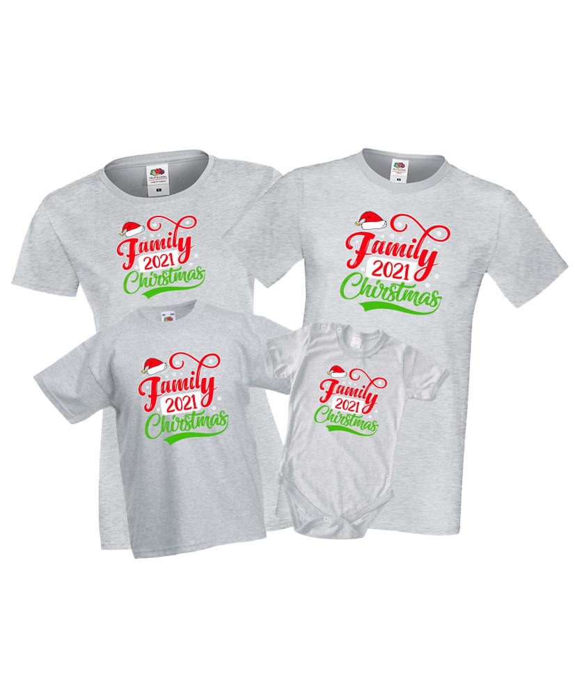 Семеен Коледен комплект тениски Family Christmas 2021