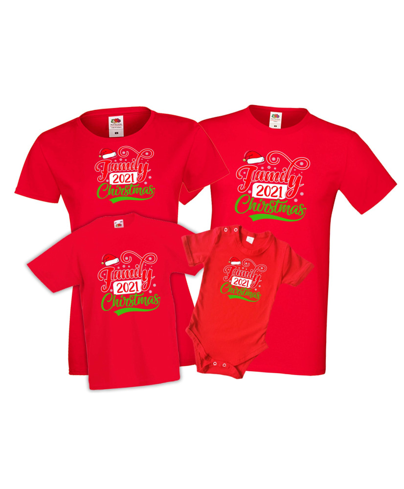 Семеен Коледен комплект тениски Family Christmas 2021