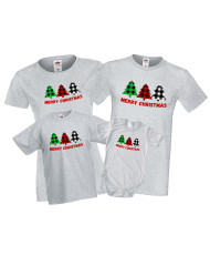 Коледен комплект тениски Merry Christmas Buffalo Коледни елхи