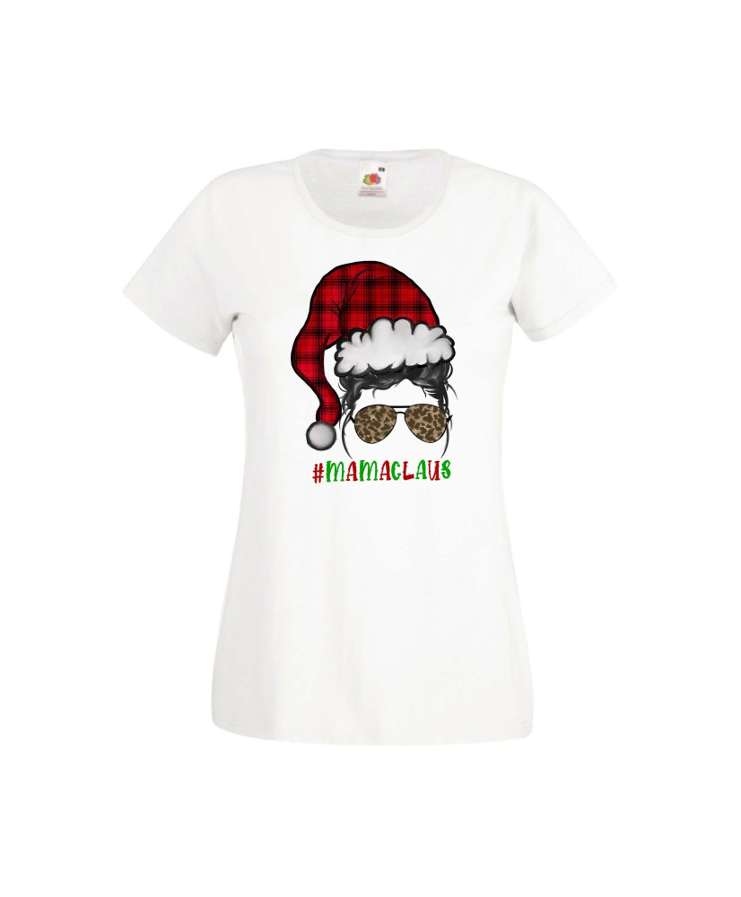Дамска тениска Коледа #Mamaclaus Мама Дядо Коледа